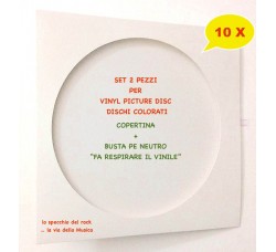 12 POLLICI Qtà 10 Copertine in CARTONCINO Colore BIANCO per Picture Disc 33 Giri LP 