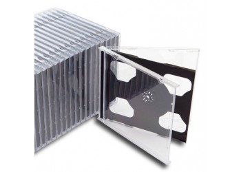 MUSIC MAT - Custodia MACCHINABILE per CD - Case 10,4mm, vassoio Nero (DUE) 2 alloggi