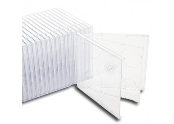 MM - Custodia Macchinabile per 2 CD - Case 10,4mm con Vassoio Trasparente - Confezione da 5 pezzi