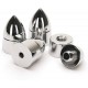 DYNAVOX - Piedini Punte Cromo (Silver) in Ottone a Basso Rumore di Alta Qualità 