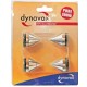 DYNAVOX - Piedini Ottone, Blister set 4 pezzi, 4 punte, 4 gommini, 8 cuscinetti adesivi