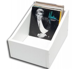 M.MAT, Contenitore Box di legno MDF colore Bianco per 150 dischi 45 giri Cod.92041A