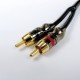 DYNAVOX Cavo RCA Perfect Sound Stereo, Conduttore Interno OFC, Placcato Oro, 1.0 mt