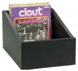 M.MAT, Contenitore BOX di legno MDF colore Nero, per 150 dischi 45 giri. Cod.92041