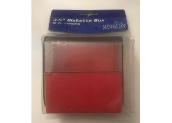 MANATHAN - Box contenitore per Dischetti 3 1/2 Rosso - contiene 10 flop disc