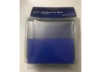 MANATHAN - Box contenitore per Dischetti 3 1/2 Blu - contiene 10 flop disc