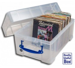 Contenitore REALLY USEFUL Box antiurto PVC trasparente per 100/140 vinili 45 RPM 