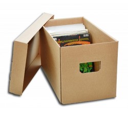 Contenitore Box di cartone con coperchio per  200 dischi 45 giri 7" pollici 