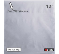 Buste esterne / Plastic sleeve per vinili LP, DLP, 12" / Flap NO Adesivo / PE 100mµ / Qtà.50