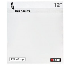Buste esterne / Plastic sleeve per dischi in vinile / LP / DLP / 12" / PPL 40 mµ / Flap Adesivo / Qtà 100
