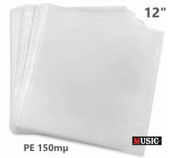 Buste esterne / Plastic sleeve per vinili LP, DLP, 12" / PE 150 mµ / Qtà.50