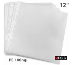 Buste esterne / Plastic sleeve per vinili LP, DLP, 12" / PE 100 mµ / Qtà.50