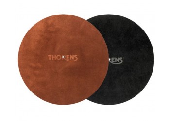 THORENS - Set di tappetini in pelle di alta qualità per giradischi (Marrone e Nero) - Spessore 1,7 mm