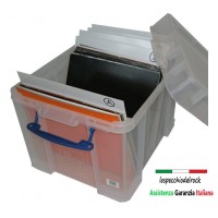 REALLY USEFUL -  Scatola Contenitore  Antiurto in PVC trasparente per 90/100 dischi vinile 12"/LP - 