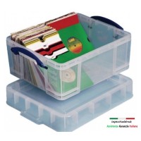 REALLY USEFUL - Scatola Contenitore Antiurto in PVC trasparente per 200/250 dischi vinile 7"/45 giri 