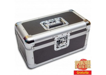 MM - Case Valigia nero/argento per 200 Dischi 45 Giri, Formato 7” Pollici 