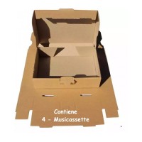 AV_BOX - Scatola per la Protezione e Spedizione fino a 4 Musicassette - Conf. 10 pezzi 