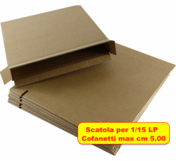 Scatola di Cartone KRAFT per spedizione 1/15 dischi LP (Cof.10Pz)  Cod.F0422