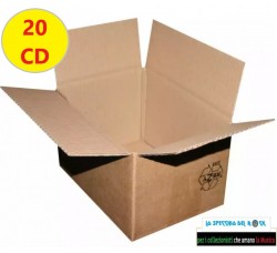 AV_BOX - Scatola di cartone Kraft, per spedire 20 CD con custodia 10 pz