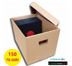 CONTENITORE BOX DI CARTONE PER 200 DISCHI IN VINILE 78 GIRI 10", Cod.23216