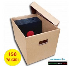 AV_BOX CONTENITORE CARTONE KRAFT PER VINILI 10" E 78 GIRI CONTIENE 150 DISCHI  