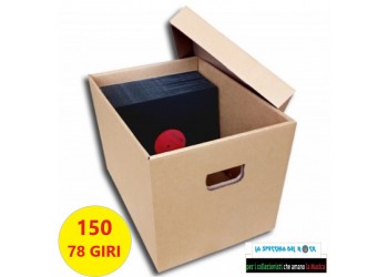 AV_BOX CONTENITORE CARTONE KRAFT PER VINILI 10" E 78 GIRI CONTIENE 150 DISCHI  