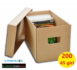CONTENITORE BOX DI CARTONE PER 200 DISCHI IN VINILE 45 GIRI 7", Cod.23075