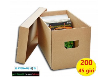 CONTENITORE BOX DI CARTONE PER 200 DISCHI IN VINILE 45 GIRI 7", Cod.23075