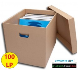 AV_BOX - Contenitore di cartone KRAFT per dischi in vinile da 12” - Capacità 100 LP.