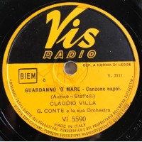 Claudio Villa, Guardanno 'o mare, Piccerella  10", 78 RPM