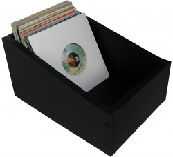 Box da tavolo in legno MDF / Colore NERO / Contiene 150 dischi 45 giri