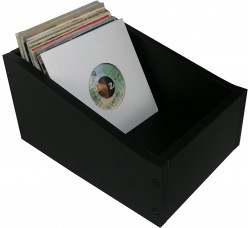 MUSIC MAT - Box da tavolo in legno MDF, Colore NERO, Contiene 150 dischi 45 giri 