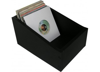 MUSIC MAT - Box da tavolo in legno MDF, Colore NERO, Contiene 150 dischi 45 giri 