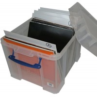 REALLY USEFUL - Box L35XL Contenitore  Antiurto in PVC trasparente per 95/100 dischi vinile 12"/LP