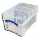 Contenitore REALLY USEFUL Box antiurto PVC trasparente per 100/140 vinili 45 RPM, cod.9XL