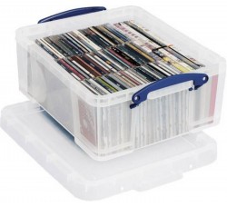 REALLY USEFUL Box L18 Contenitore Antiurto in PVC trasparente per  93 CD / 44 DVD 