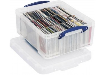Contenitore REALLY USEFUL Box antiurto PVC trasparente per (93 CD) - (44 DVD)