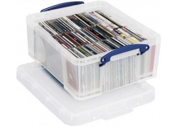 REALLY USEFUL Box L18 Contenitore Antiurto in PVC trasparente per  93 CD / 44 DVD 