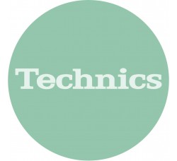 TECHNICS TAPPETINO SLIPMAT per Giradischi in feltro antistatico - Grafica VERDE logo Bianco