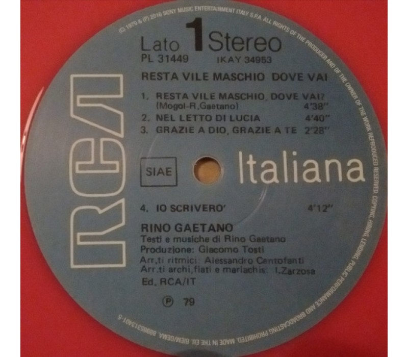 Rino Gaetano – Resta Vile Maschio, Dove Vai? - Color Pink (LP-Vinile)