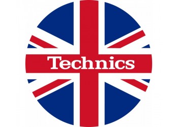 TECHNICS TAPPETINO SLIPMAT per Giradischi in feltro antistatico - Grafica UK  FLAG logo Bianco
