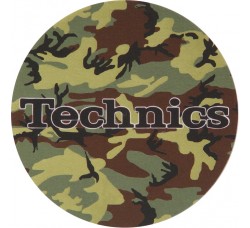 TECHNICS TAPPETINO SLIPMAT per Giradischi in feltro antistatico - Grafica ARMY logo Nero