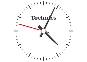 TECHNICS TAPPETINO SLIPMAT per Giradischi in feltro antistatico - Grafica OROLOGIO logo Nero