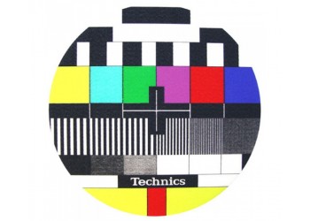 TECHNICS TAPPETINO SLIPMAT per Giradischi in feltro antistatico - Grafica TV logo Bianco