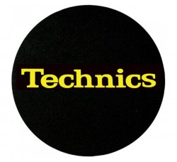 Tappetino per giradischi TECHNICS Slipmats in feltro antistatico con grafica logo giallo