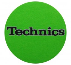 TECHNICS TAPPETINO SLIPMAT per Giradischi in feltro antistatico - Grafica VERDE  logo Nero