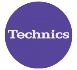 TECHNICS TAPPETINO SLIPMAT per Giradischi in feltro antistatico - Grafica VIOLA logo Bianco