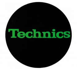 Tappetino TECHNICS Slipmats per giradischi / Feltro antistatico grafica logo green- 1pz