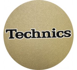 TECHNICS TAPPETINO SLIPMAT per Giradischi in feltro antistatico - Grafica GOLD logo Nero