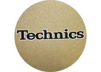 TECHNICS TAPPETINO SLIPMAT per Giradischi in feltro antistatico - Grafica GOLD logo Nero